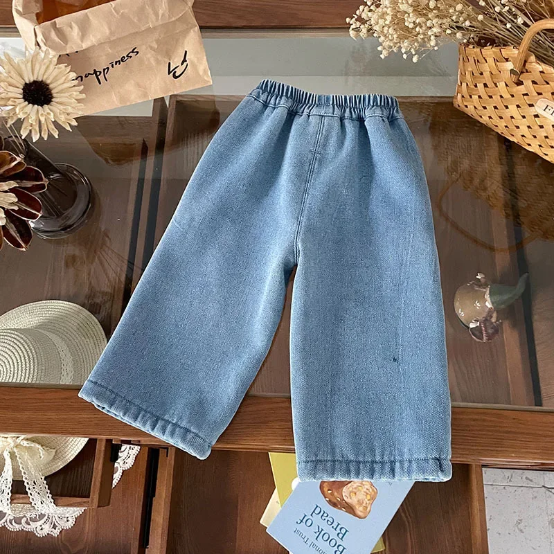 1-6Y Children Autumn Winter Blue Trousers Kids Girls Fleece Denim Pants Embroidery Cute Rabbit Pattern Warm Plush Straight Jeans
1-6Y Children Autumn Winter Blue Trousers Kids Girls Fleece Denim Pants Embroidery Cute Rabbit Pattern Warm Plush Straight Jeans