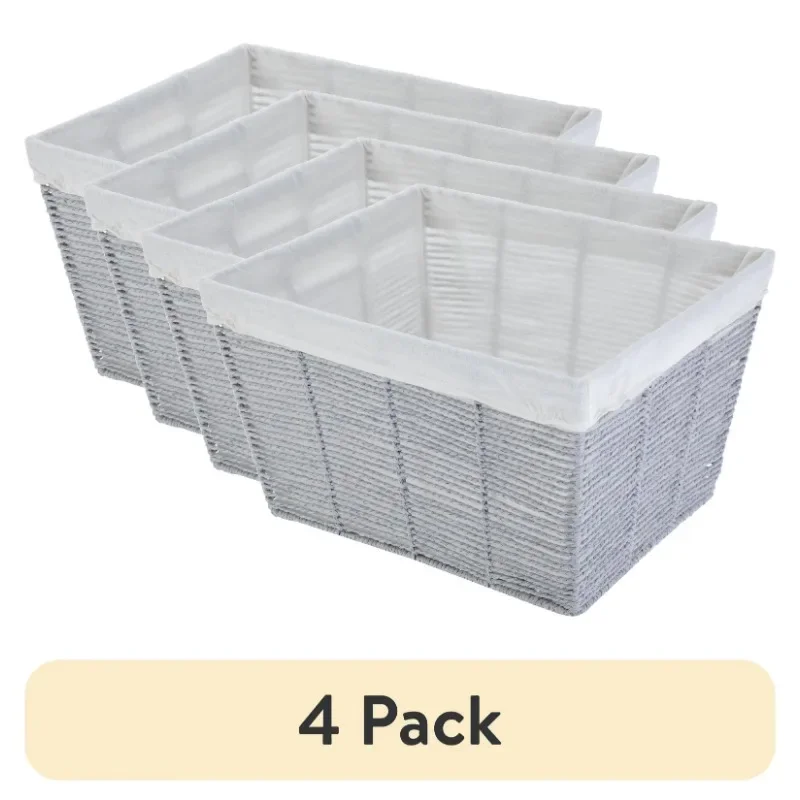 (4 pack) Medium Twisted Paper Rope Decorative Storage Basket with Removable Liner
(4 pack) Medium Twisted Paper Rope Decorative Storage Basket with Removable Liner