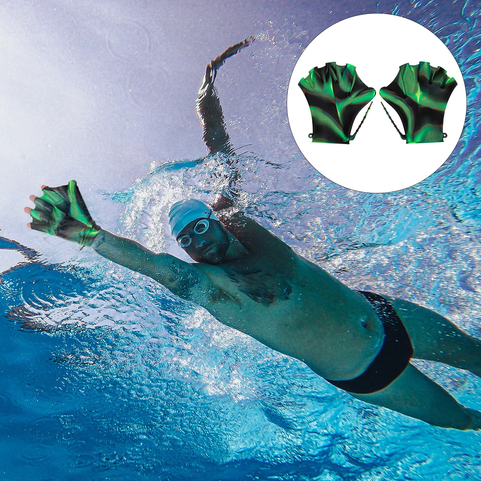 Silicone Swimming Gloves Water Fitness Pool Paddles Adjustable Lap Swimmer Surfing Diving Auxiliary Hand
Silicone Swimming Gloves Water Fitness Pool Paddles Adjustable Lap Swimmer Surfing Diving Auxiliary Hand