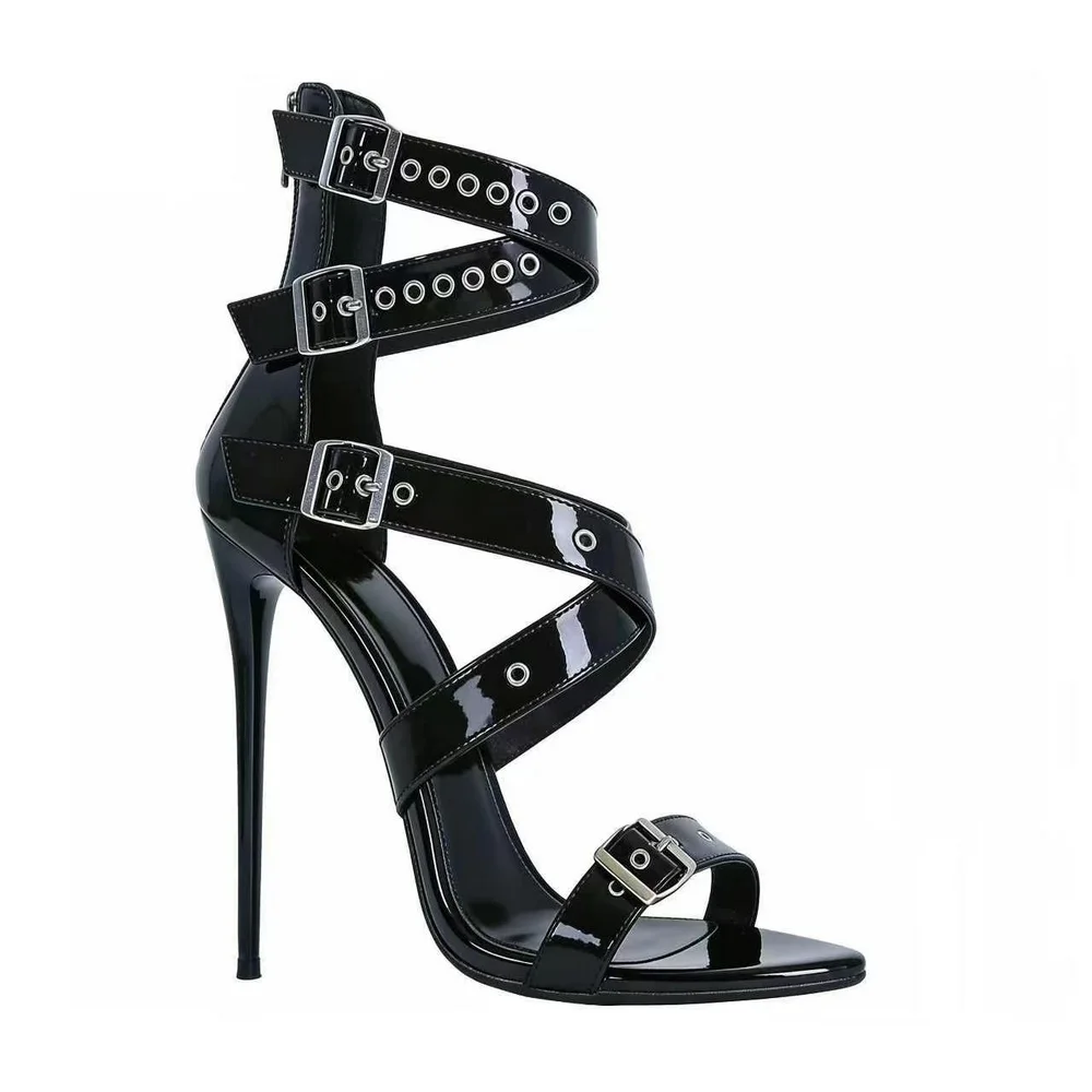 16/14cm High Heeled Sandals,Women's Patent Leather Rivets Summer Shoes,Ankle Buckle Strap,White,Black,Red,Custom Colors
16/14cm High Heeled Sandals,Women's Patent Leather Rivets Summer Shoes,Ankle Buckle Strap,White,Black,Red,Custom Colors