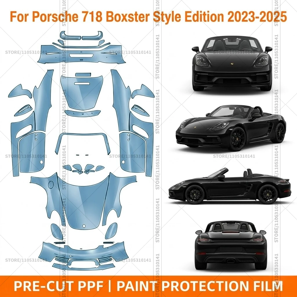 Pre-Cut Paint Protection Film PPF Transparent Bumper Protector Clear Bra Car Film For Porsche 718 Boxster Style Edition2023-2025
Pre-Cut Paint Protection Film PPF Transparent Bumper Protector Clear Bra Car Film For Porsche 718 Boxster Style Edition2023-2025