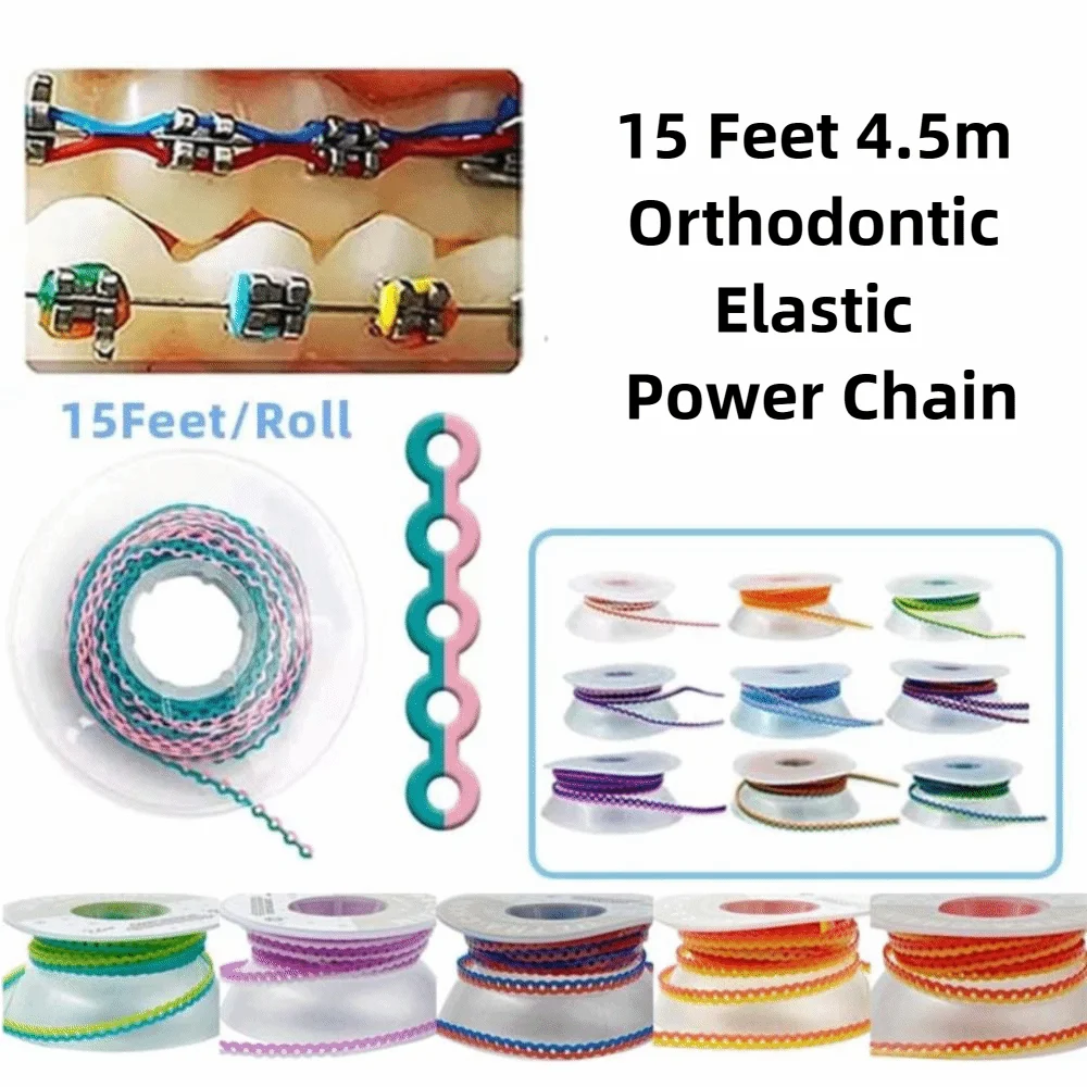1Roll 15 Feet Orthodontic Elastic Power Chain 4.5m Closed Dental Ultra Power Chains Colorful Dentist Material Rubber Bands Teeth
1Roll 15 Feet Orthodontic Elastic Power Chain 4.5m Closed Dental Ultra Power Chains Colorful Dentist Material Rubber Bands Teeth