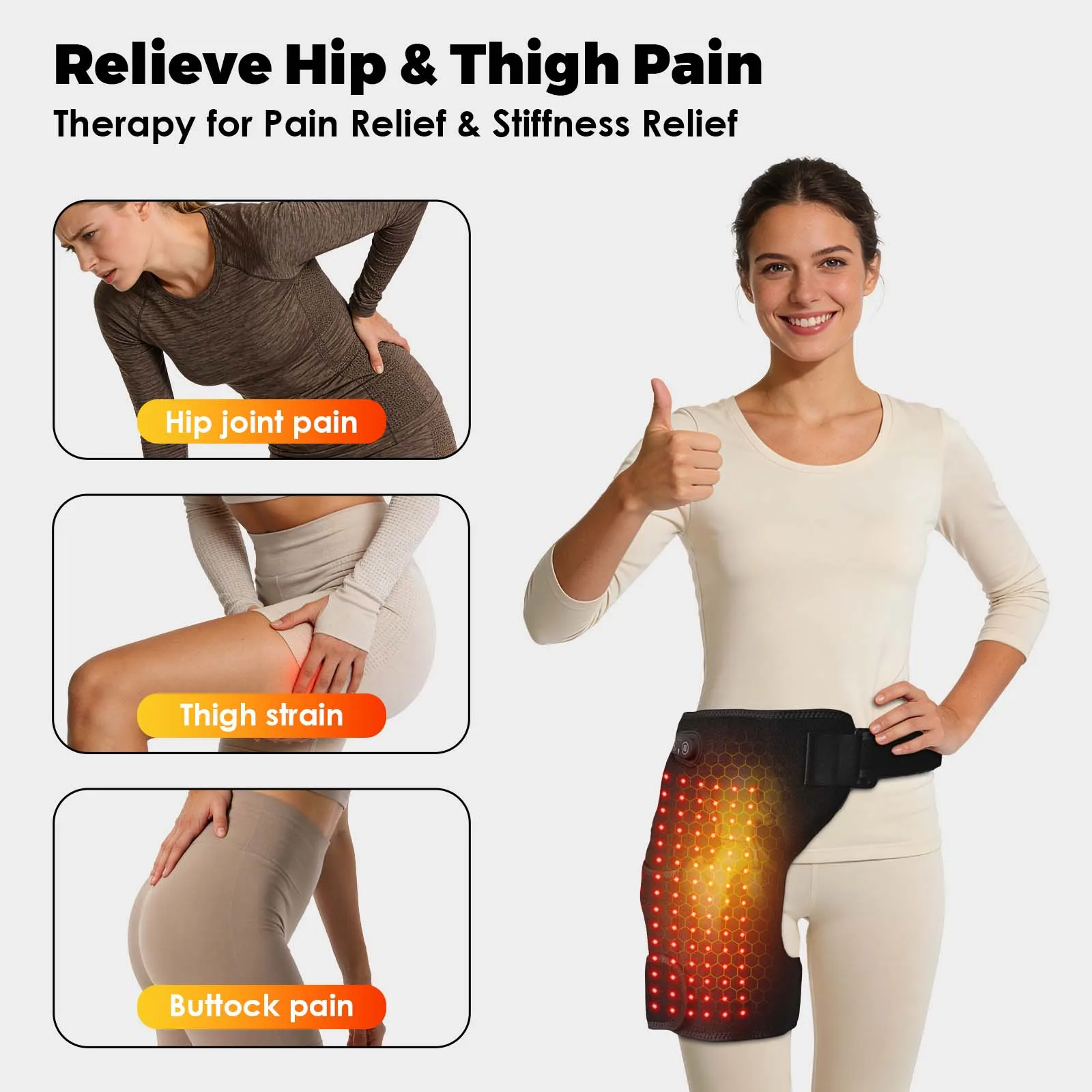 Cordless Electric Heated Hip Support Brace Massager USB Charging for Sciatica Relief Thigh And Buttock Relaxation - Family Gift
Cordless Electric Heated Hip Support Brace Massager USB Charging for Sciatica Relief Thigh And Buttock Relaxation - Family Gift
