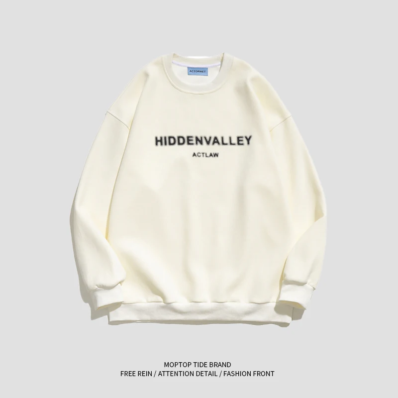 Heavyweight Cotton round Neck Sweatshirt Men's Trendy Streetwear Loose Base Layer Shirt Retro Simple Letter Print Couple's Shirt
Heavyweight Cotton round Neck Sweatshirt Men's Trendy Streetwear Loose Base Layer Shirt Retro Simple Letter Print Couple's Shirt