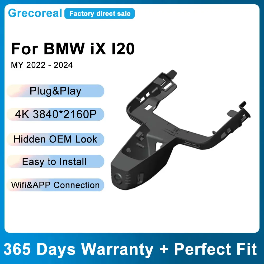 Grecoreal 4K Wifi Dashcam Plug Play Car Recorder Auto Easy Install App Control OEM Car Dual Dash Cam Compatible for BMW iX I20
Grecoreal 4K Wifi Dashcam Plug Play Car Recorder Auto Easy Install App Control OEM Car Dual Dash Cam Compatible for BMW iX I20