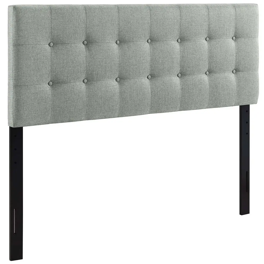 Emily Tufted Button Linen Fabric Upholstered Queen Headboard in Gray
Emily Tufted Button Linen Fabric Upholstered Queen Headboard in Gray