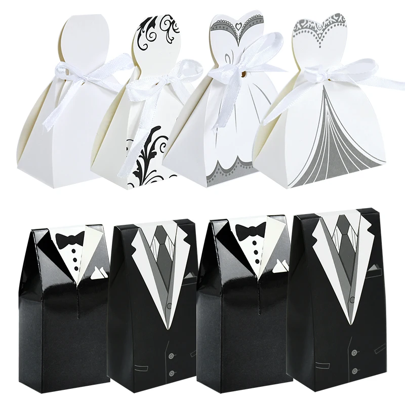 10Pcs Bride Groom Dress Sweets Candy Box Wedding Favors Engagement Marriage Wedding Decoration Guests Souvenirs Gift Box Bags
10Pcs Bride Groom Dress Sweets Candy Box Wedding Favors Engagement Marriage Wedding Decoration Guests Souvenirs Gift Box Bags