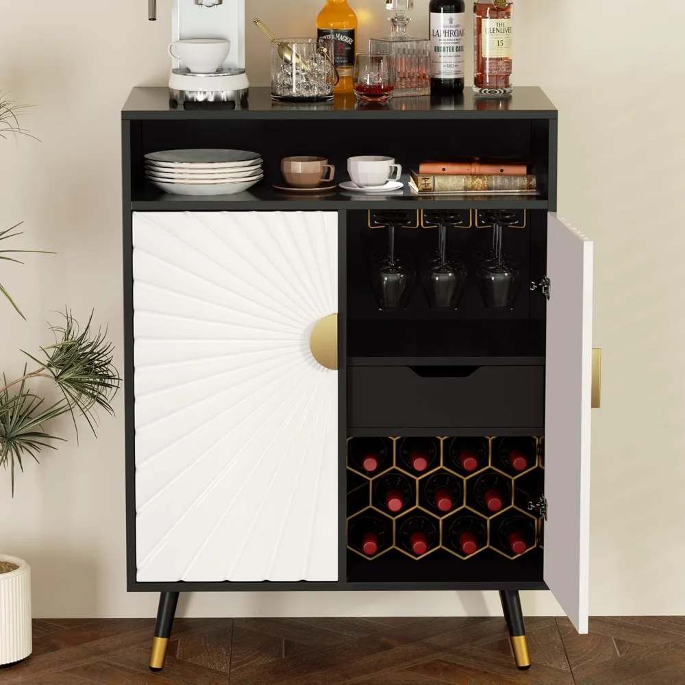 Modern Coffee Bar Cabinet with Wine Rack and Glass Holder, Liquor Cabinet with Drawer, Wine Cabinet with Decorative, Customized
Modern Coffee Bar Cabinet with Wine Rack and Glass Holder, Liquor Cabinet with Drawer, Wine Cabinet with Decorative, Customized