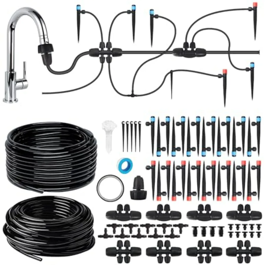 Drip Irrigation System, Automatic Garden Watering Kit, Quick-Connect Watering Misting Drip Irrigation System for Greenhouses, Y
Drip Irrigation System, Automatic Garden Watering Kit, Quick-Connect Watering Misting Drip Irrigation System for Greenhouses, Y
