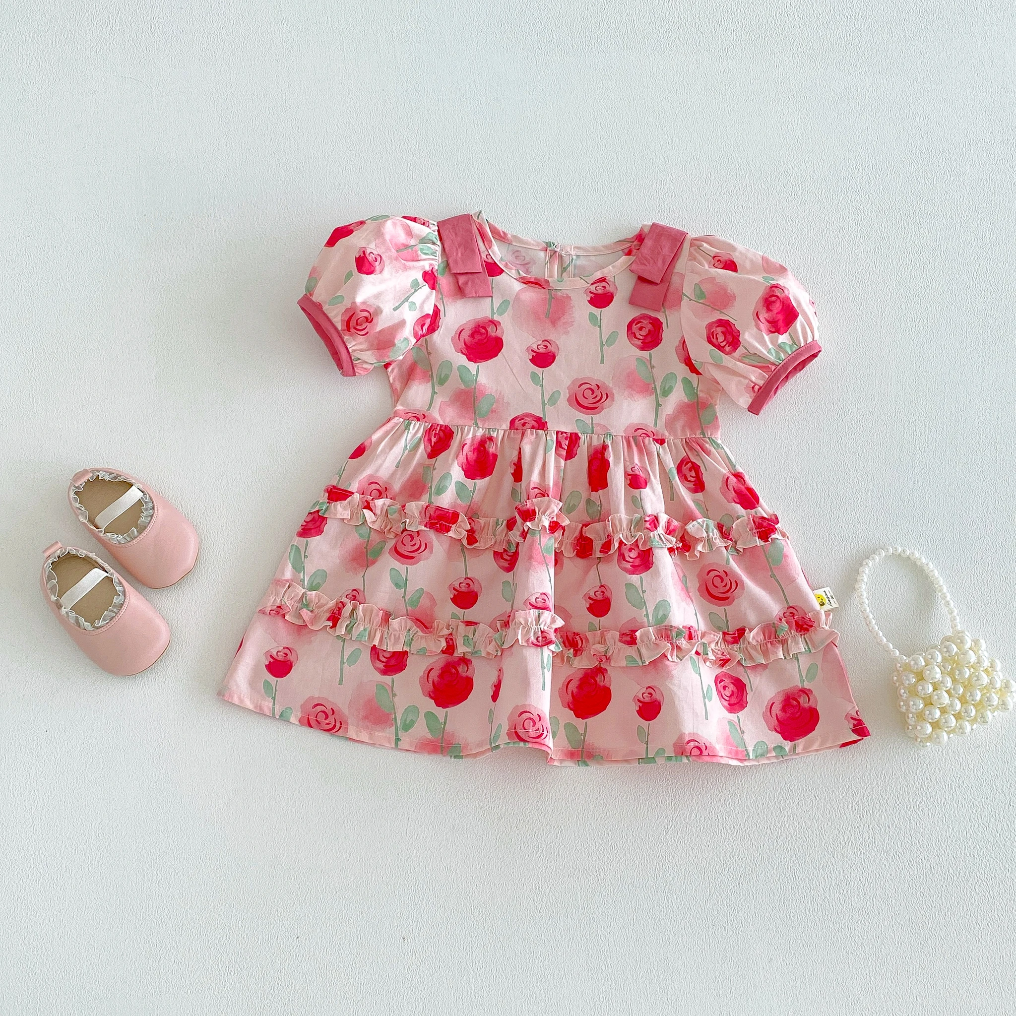Girls' short-sleeved dress for summer 2026 - stylish pink summer outfit for little girls, baby, children - princess-style dress
Girls' short-sleeved dress for summer 2026 - stylish pink summer outfit for little girls, baby, children - princess-style dress