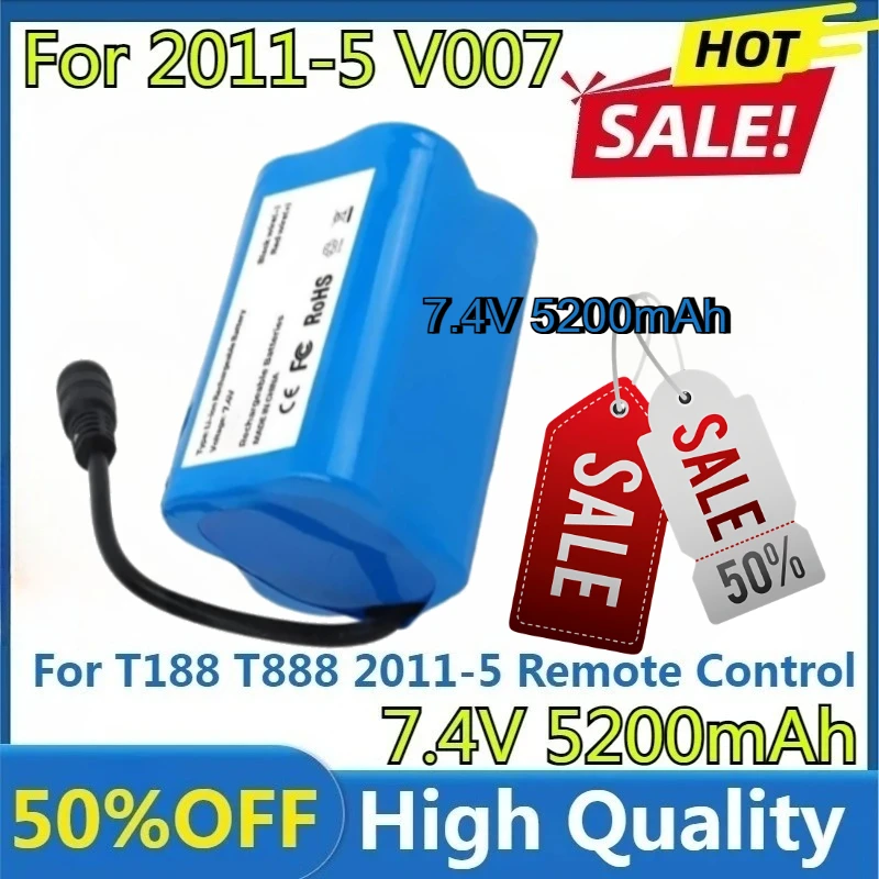 7.4V 5200mah Lipo Battery for T188 T888 2011-5 Remote Control Fish Finder Fishing Bait Boat Spare Parts RC Toys Accessories
7.4V 5200mah Lipo Battery for T188 T888 2011-5 Remote Control Fish Finder Fishing Bait Boat Spare Parts RC Toys Accessories