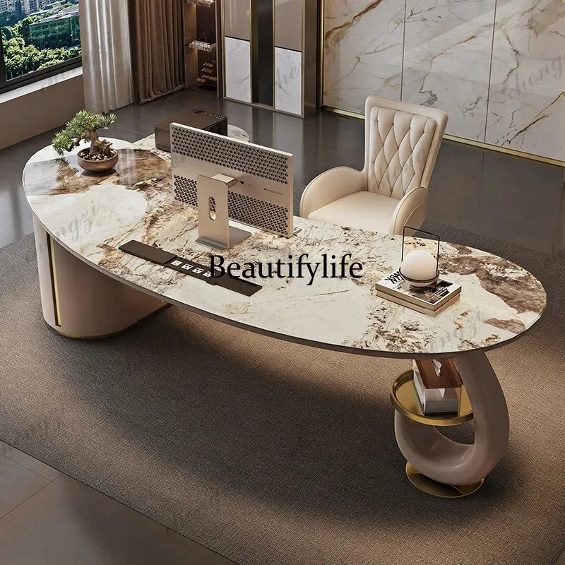 K182 High end sintered stone office table Designer's Writing Desk bureaux de travail Computer table Computer table Designer
K182 High end sintered stone office table Designer's Writing Desk bureaux de travail Computer table Computer table Designer