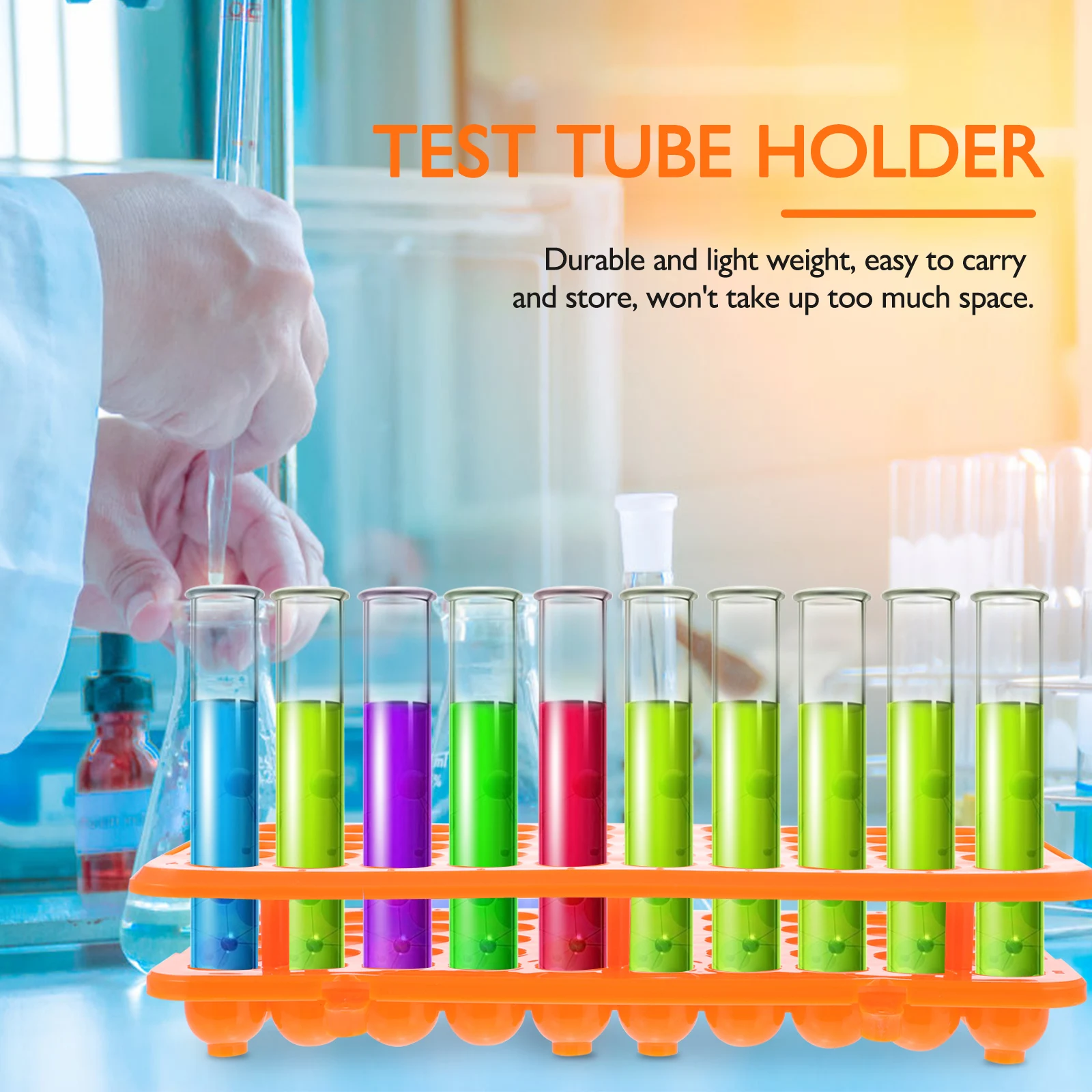 Plastic Test Tube Rack 50 Holes for 15ml Tubes Lab Equipment Lightweight Storage Container Orange Stand
Plastic Test Tube Rack 50 Holes for 15ml Tubes Lab Equipment Lightweight Storage Container Orange Stand
