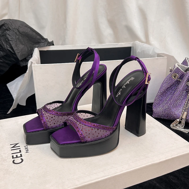 Fashion Women Sandals Shoes Chunky High Heels Genuine Leather Pumps Summer Rhinestone Open Toe Sexy Party Wedding Beach Shoes
Fashion Women Sandals Shoes Chunky High Heels Genuine Leather Pumps Summer Rhinestone Open Toe Sexy Party Wedding Beach Shoes
