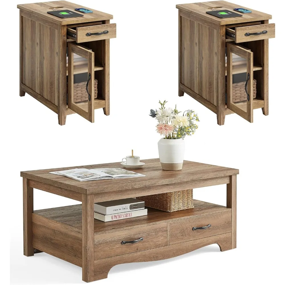Farmhouse Coffee Table Sets 3 Pieces,Include 41" Coffee Table, End Table Set of 2, Wood Living Room Table Set
Farmhouse Coffee Table Sets 3 Pieces,Include 41" Coffee Table, End Table Set of 2, Wood Living Room Table Set
