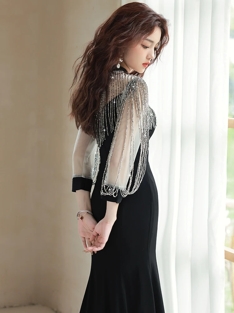 Вечернее платье Ele Bla для женщин, новинка 2026 года, класса люкс, с изысканной отделкой, для ежегодных встреч, с завышенной талией, на молнии
Вечернее платье Ele Bla для женщин, новинка 2026 года, класса люкс, с изысканной отделкой, для ежегодных встреч, с завышенной талией, на молнии