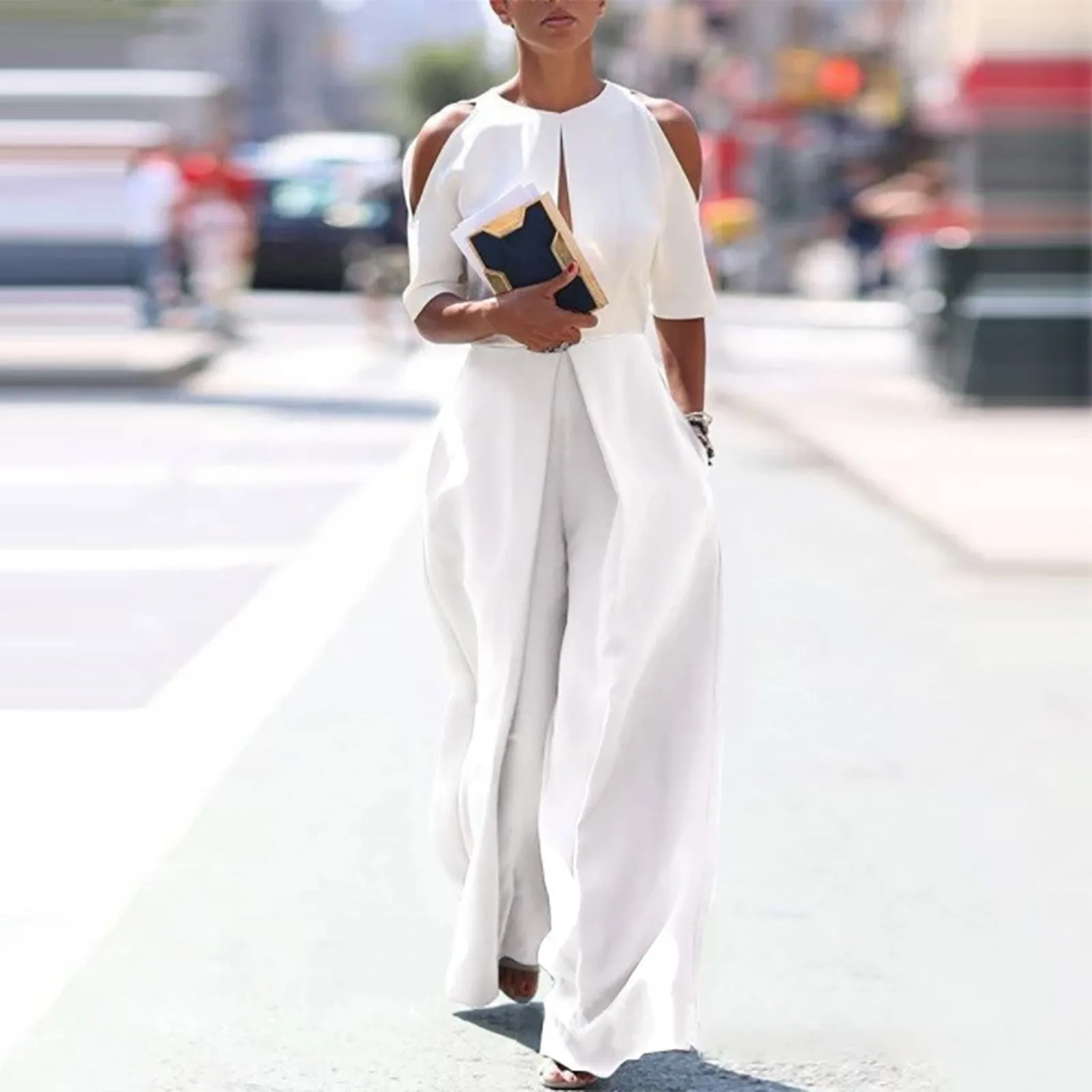 Summer Romper Women Jumpsuit Sexy Cold Shoulder Half Sleeve Wide Leg Jumpsuit Overalls for Women Playsuit комбинезон женский
Summer Romper Women Jumpsuit Sexy Cold Shoulder Half Sleeve Wide Leg Jumpsuit Overalls for Women Playsuit комбинезон женский