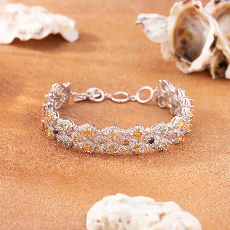 Natural Teardrop Sapphire Bracelet S925 Sterling Silver, Colorful Blue Gemstone Jewelry for Women
Natural Teardrop Sapphire Bracelet S925 Sterling Silver, Colorful Blue Gemstone Jewelry for Women