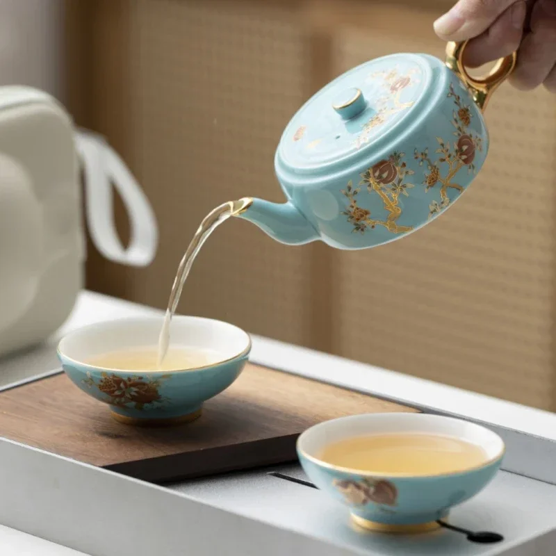 1 Pot 2 Cups Travelling Tea Set Ceramic Hand-painted Outdoor Quick Tea Cup Kung Fu Tea Set with Storage Bag
1 Pot 2 Cups Travelling Tea Set Ceramic Hand-painted Outdoor Quick Tea Cup Kung Fu Tea Set with Storage Bag