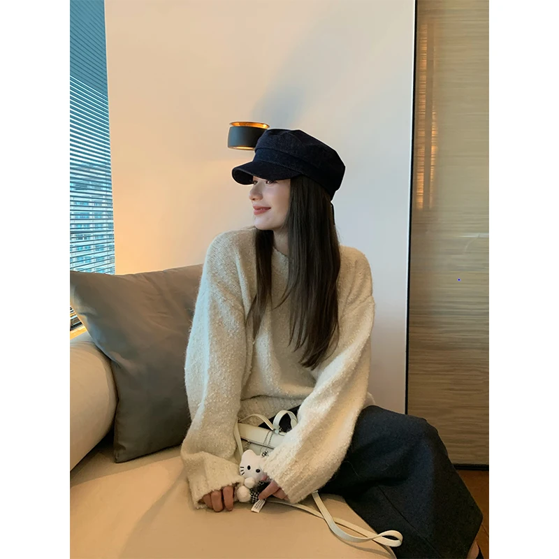 Women's Loose Fit round Ne Sweater Thi 75 Alpaca Wool Circle Design Autumn Winter Faion Comfortable Warm Knitwear
Women's Loose Fit round Ne Sweater Thi 75 Alpaca Wool Circle Design Autumn Winter Faion Comfortable Warm Knitwear