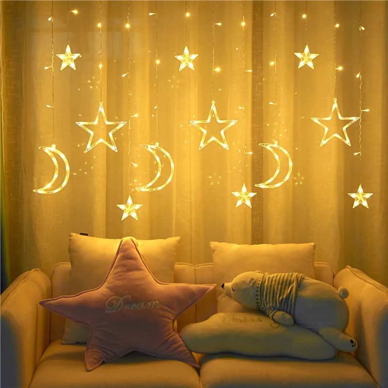 3.5m 120 Leds Star Moon Fairy String Lights Christmas Garland Curtain Star Lamp Wedding Party Home Outdoor New Year Decoration
3.5m 120 Leds Star Moon Fairy String Lights Christmas Garland Curtain Star Lamp Wedding Party Home Outdoor New Year Decoration