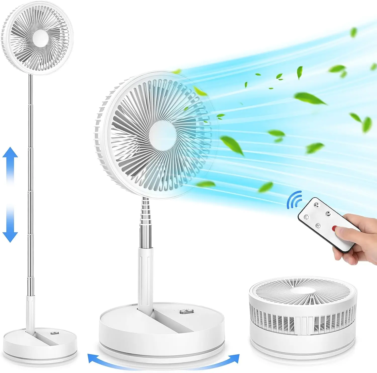 Portable Foldable Rechargeable Oscillating Fan 8.6" 8000mAh Battery Operated USB C Small Fan with Remote for Bedroom Office
Portable Foldable Rechargeable Oscillating Fan 8.6" 8000mAh Battery Operated USB C Small Fan with Remote for Bedroom Office