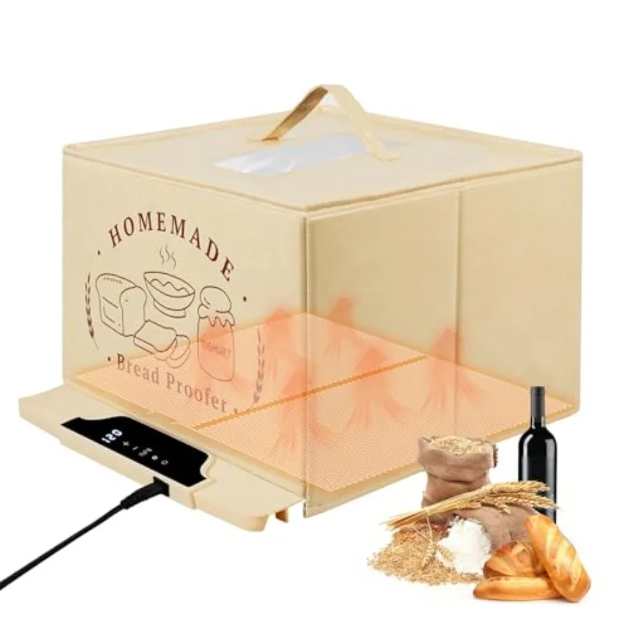 Bread Proofing Box with 85-210F Temperature Control and 12-Hour Timer for Sourdough Baking Yogurt Kombucha and Daily Home Use F
Bread Proofing Box with 85-210F Temperature Control and 12-Hour Timer for Sourdough Baking Yogurt Kombucha and Daily Home Use F