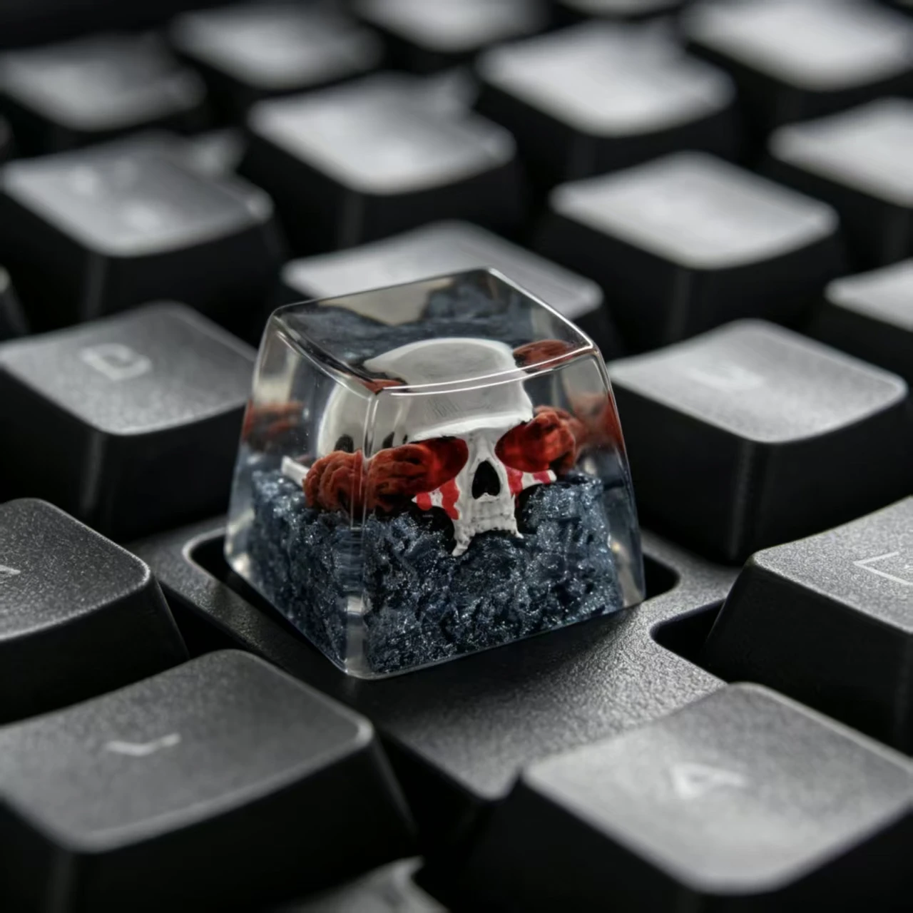 Bloody Hand Skull Artisan Keycap - Handmade Resin SA Profile 1U Custom Keycap, Compatible with Cherry MX Switch Mechanical Keybo
Bloody Hand Skull Artisan Keycap - Handmade Resin SA Profile 1U Custom Keycap, Compatible with Cherry MX Switch Mechanical Keybo