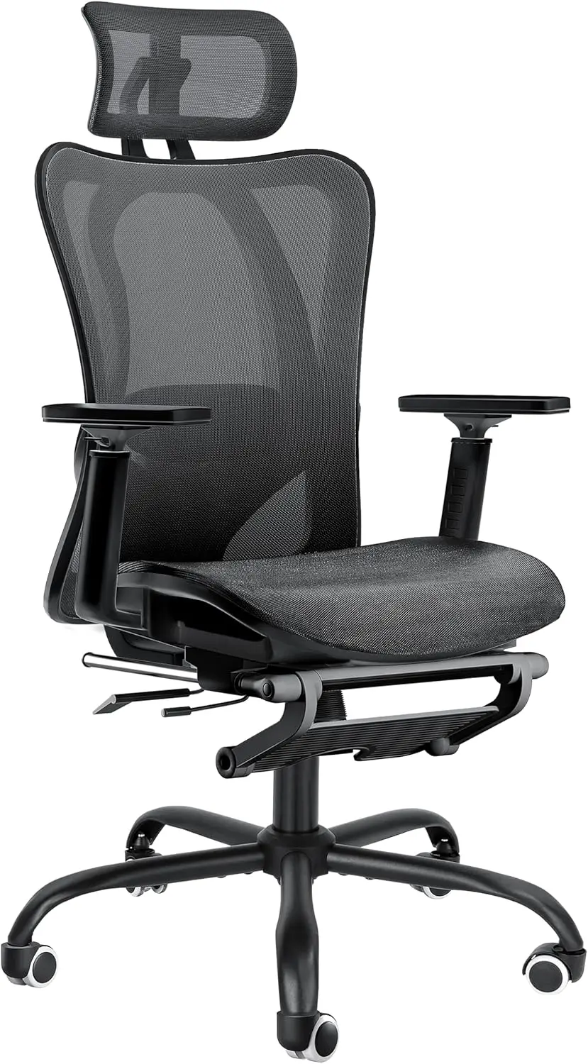Ergonomic Office Chair, Adjustable Lumbar Support, 3D Headrest, Flip-Up Armrests, Retractable Footrest, High-Ba Mesh Design,
Ergonomic Office Chair, Adjustable Lumbar Support, 3D Headrest, Flip-Up Armrests, Retractable Footrest, High-Ba Mesh Design,