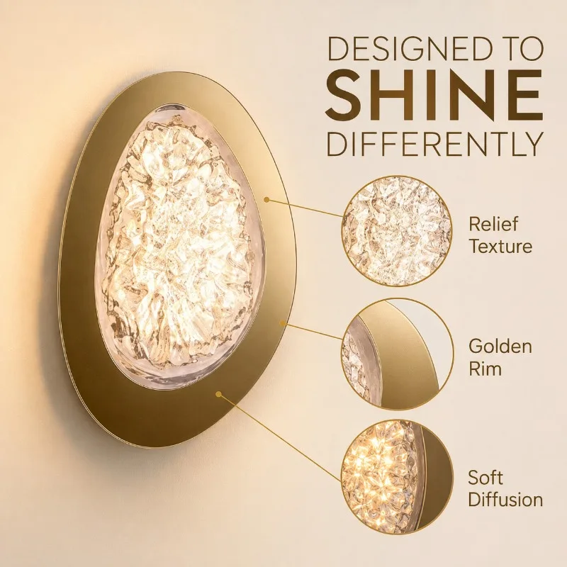 Modern Oval LED Wall Lamp 20cm 23cm 26cm Crystal Resin Bedside Sconce for Bedroom Hallway Stairway Corridor Interior Decor
Modern Oval LED Wall Lamp 20cm 23cm 26cm Crystal Resin Bedside Sconce for Bedroom Hallway Stairway Corridor Interior Decor