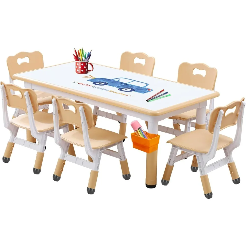 Children's Chair,Kids Table (6 Chairs),with 24 Leg Covers +12 Color Pens,Toddler Table And Chair Set
Children's Chair,Kids Table (6 Chairs),with 24 Leg Covers +12 Color Pens,Toddler Table And Chair Set