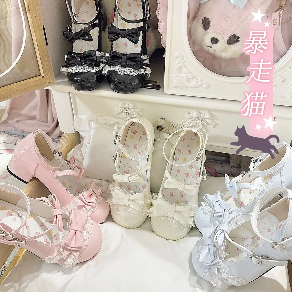 Original Cute Sweet Japanese Lo Shoes Soft Girl Lolita Bow Round Head Mary Jane Single Shoes for Women Kawaii High Heels Female
Original Cute Sweet Japanese Lo Shoes Soft Girl Lolita Bow Round Head Mary Jane Single Shoes for Women Kawaii High Heels Female