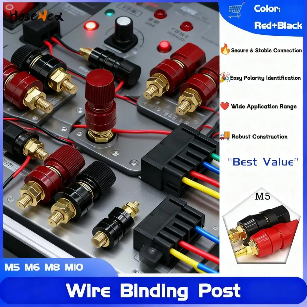 M5 M6 M8 M10 Wire Binding Post Thread Screw Black+Red Set Weld Inverter Clamp Power Supply Splice Connect Battery Terminal
M5 M6 M8 M10 Wire Binding Post Thread Screw Black+Red Set Weld Inverter Clamp Power Supply Splice Connect Battery Terminal