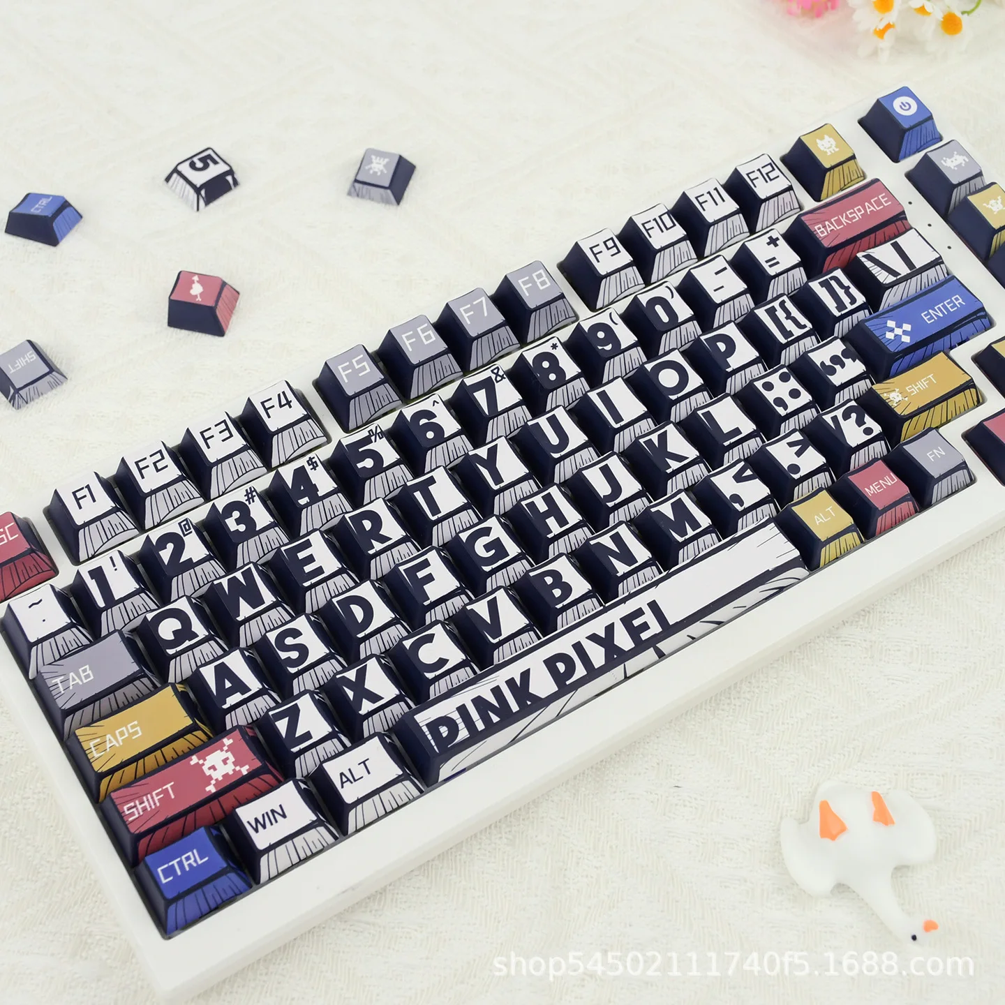 Comic style black large character keycaps PBT sublimation original adapted mechanical keyboard 75/87/98/104 keycaps
Comic style black large character keycaps PBT sublimation original adapted mechanical keyboard 75/87/98/104 keycaps