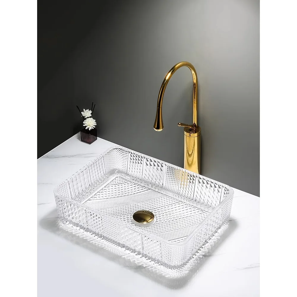 Rectangular crystal glassbasin balcony washbasin domestic washbasin hotel B&Bbasinbasin singlebasin
Rectangular crystal glassbasin balcony washbasin domestic washbasin hotel B&Bbasinbasin singlebasin