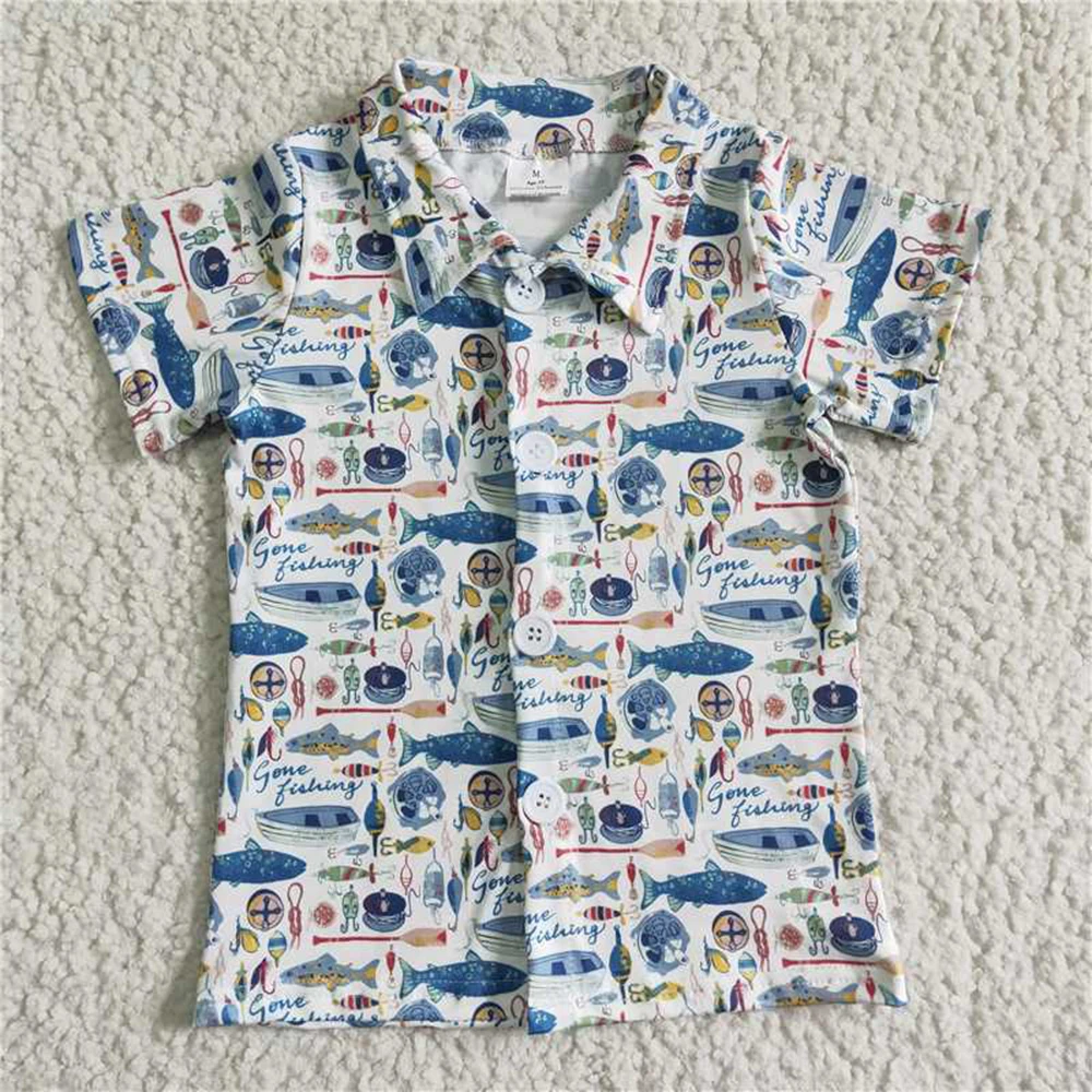 3.17 BT0010 Boys Fish Collar Button Short Sleeve Top Children's Fashion Casual Wear
3.17 BT0010 Boys Fish Collar Button Short Sleeve Top Children's Fashion Casual Wear