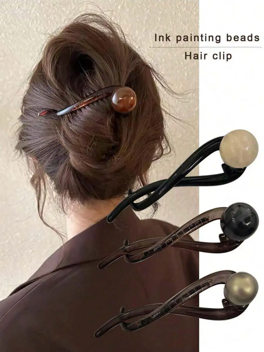 3pcs/2pcs/1pc Vintage Coffee Color Pearl Straight Hair Clip New High-End Twist Hair Clip, Suitable For Women's Commute, Daily Up
3pcs/2pcs/1pc Vintage Coffee Color Pearl Straight Hair Clip New High-End Twist Hair Clip, Suitable For Women's Commute, Daily Up
