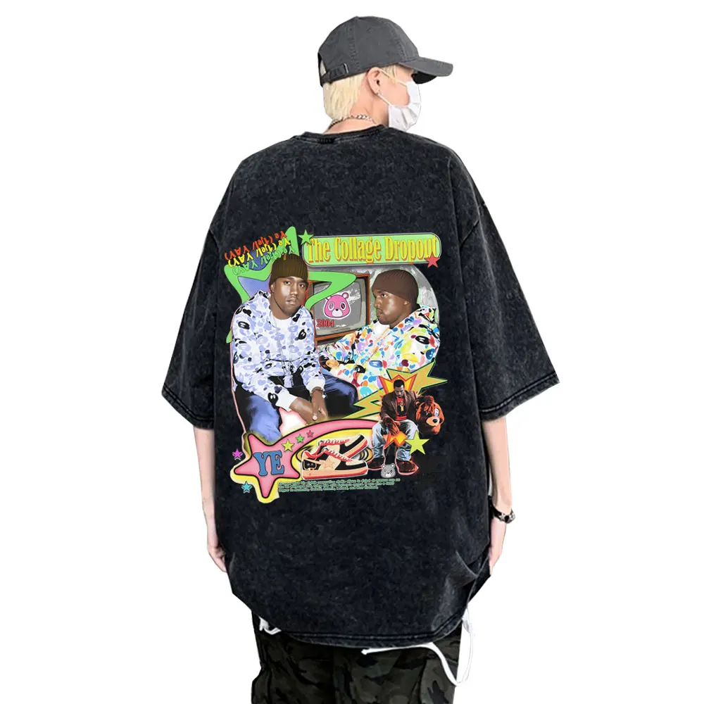 Rapper Kanye West The College Dropout Vintage Washed T-shirt Men Women Hip Hop Fashion Pop Music T-shirts Men's Cotton T Shirt
Rapper Kanye West The College Dropout Vintage Washed T-shirt Men Women Hip Hop Fashion Pop Music T-shirts Men's Cotton T Shirt