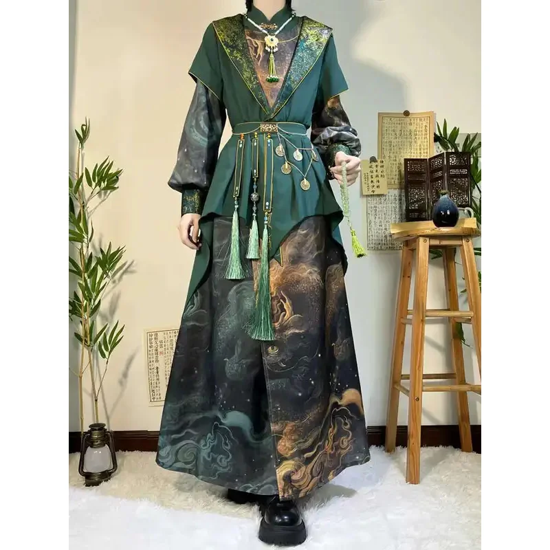 Improve Round Neck Robe Guofeng Han Elements Half Sleeve Outer Shirt Suit Cos Cosplay Halloween Hanfu
Improve Round Neck Robe Guofeng Han Elements Half Sleeve Outer Shirt Suit Cos Cosplay Halloween Hanfu