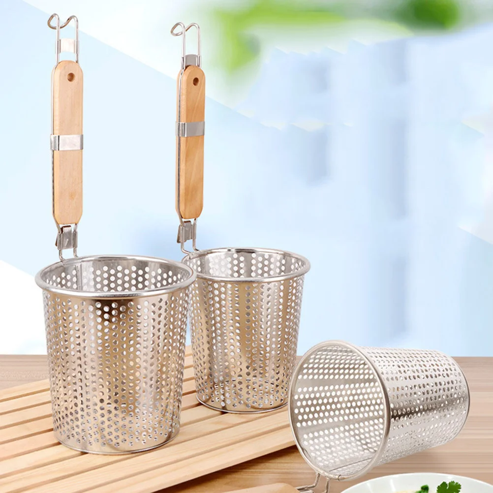 Fine Mesh Stainless Steel Strainer Basket 12.5cm Long Handle Heat Resistant for Boiling Oil Grains Rinsing Kitchen Prep Use
Fine Mesh Stainless Steel Strainer Basket 12.5cm Long Handle Heat Resistant for Boiling Oil Grains Rinsing Kitchen Prep Use