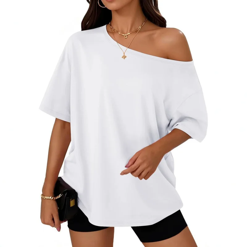 Women Summer Streetwear Y2K Slant Shoulder Top Loose Off ShoulderSlim Fit Short Sleeve Tee Trendy Casual Blouse
Women Summer Streetwear Y2K Slant Shoulder Top Loose Off ShoulderSlim Fit Short Sleeve Tee Trendy Casual Blouse