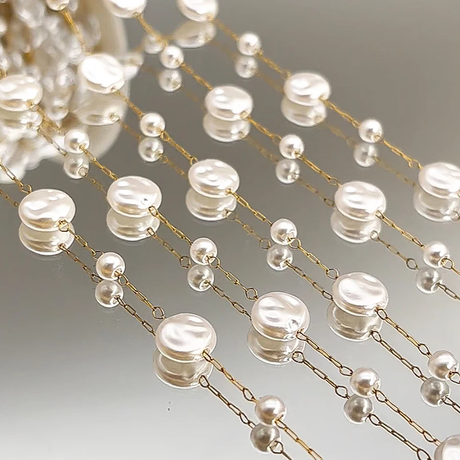 0.5M 1M Irregular Imitation Pearl Beaded Chains Metal Necklaces Bracelets Bead Chain Women Clothing Jewelry Making DIY Supplies
0.5M 1M Irregular Imitation Pearl Beaded Chains Metal Necklaces Bracelets Bead Chain Women Clothing Jewelry Making DIY Supplies