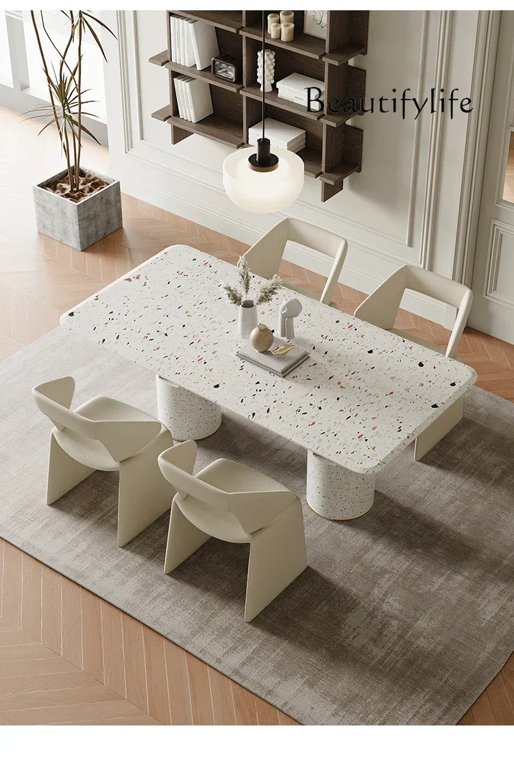 Обеденный стол BJ во французском кремовом стиле, мраморный обеденный стол для дома, небольшой квартиры, прямоугольная комбинация терраццо
Обеденный стол BJ во французском кремовом стиле, мраморный обеденный стол для дома, небольшой квартиры, прямоугольная комбинация терраццо