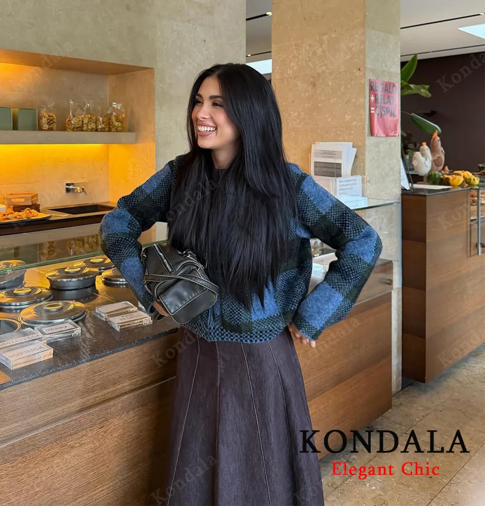 KONDALA элегантное клетчатое вязаное пальто женское осенне-зимнее повседневное пальто на молнии 2025 модная винтажная женская романтическая осенняя куртка для свиданий
KONDALA элегантное клетчатое вязаное пальто женское осенне-зимнее повседневное пальто на молнии 2025 модная винтажная женская романтическая осенняя куртка для свиданий