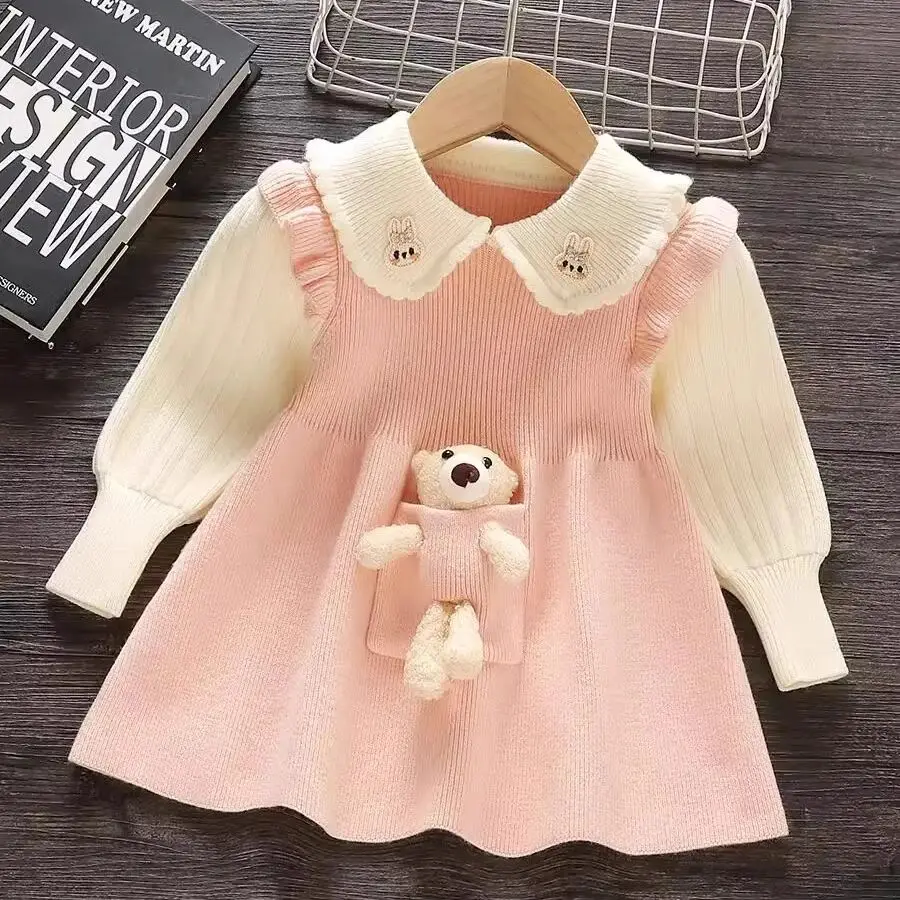 Girls' Autumn Knitted Dress New Children's Cartoon Sweater Collar Long Sleeves Dress 80-120CM
Girls' Autumn Knitted Dress New Children's Cartoon Sweater Collar Long Sleeves Dress 80-120CM