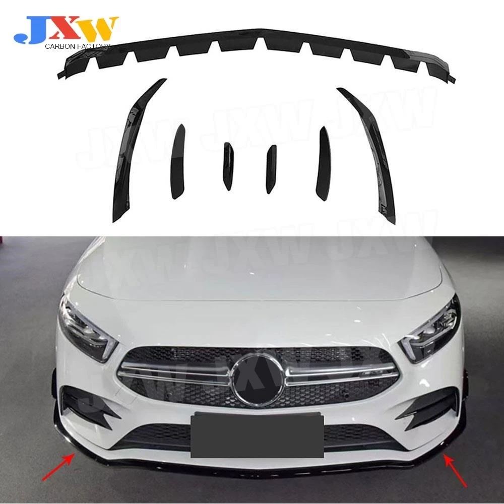 ABS Gloss Black /Carbon Look 7PCS Front Bumper Lip Chin Splitters With Side Trims For Benz A Class W177 A35 AMG 2019-2022 Sedan
ABS Gloss Black /Carbon Look 7PCS Front Bumper Lip Chin Splitters With Side Trims For Benz A Class W177 A35 AMG 2019-2022 Sedan