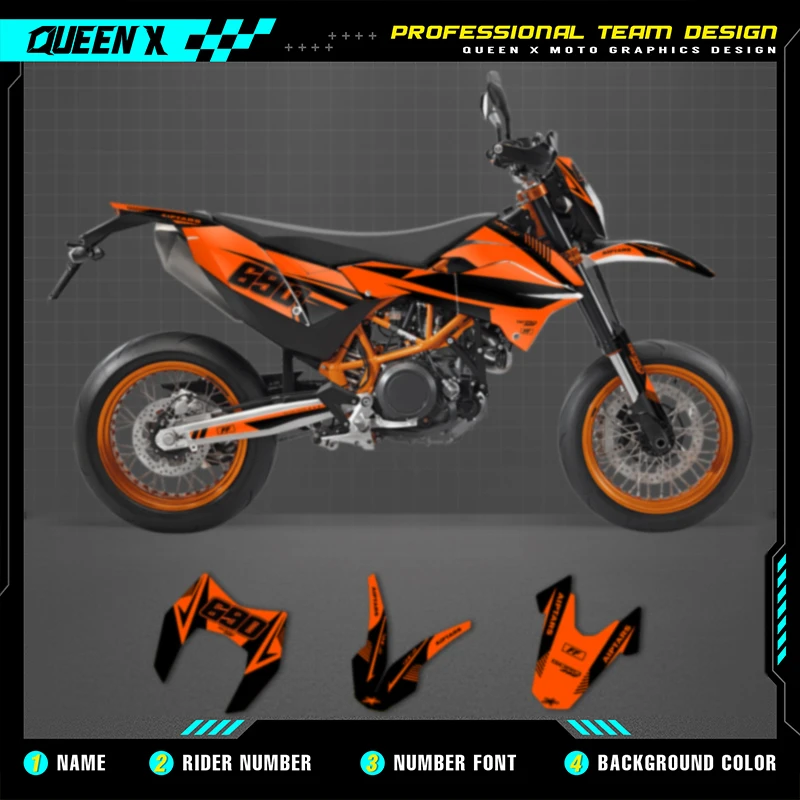 Queen X MOTOR Custom Team Motorcycle Graphics Decals Adhesive Stickers For KTM SMC-R 690 2012 2013 2014 2015 2016 2017 2018
Queen X MOTOR Custom Team Motorcycle Graphics Decals Adhesive Stickers For KTM SMC-R 690 2012 2013 2014 2015 2016 2017 2018