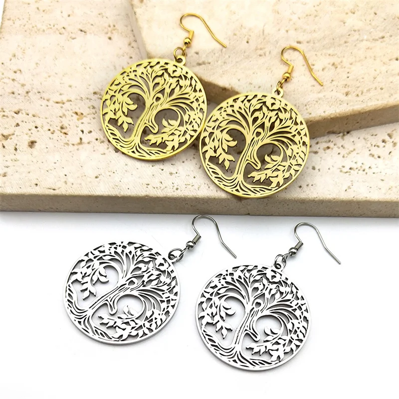 Tree of Life Dangle Pendant Earrings for Women Men Stainless Steel Gold Color Lucky Amulet Earring Gifts Jewelry E8584
Tree of Life Dangle Pendant Earrings for Women Men Stainless Steel Gold Color Lucky Amulet Earring Gifts Jewelry E8584