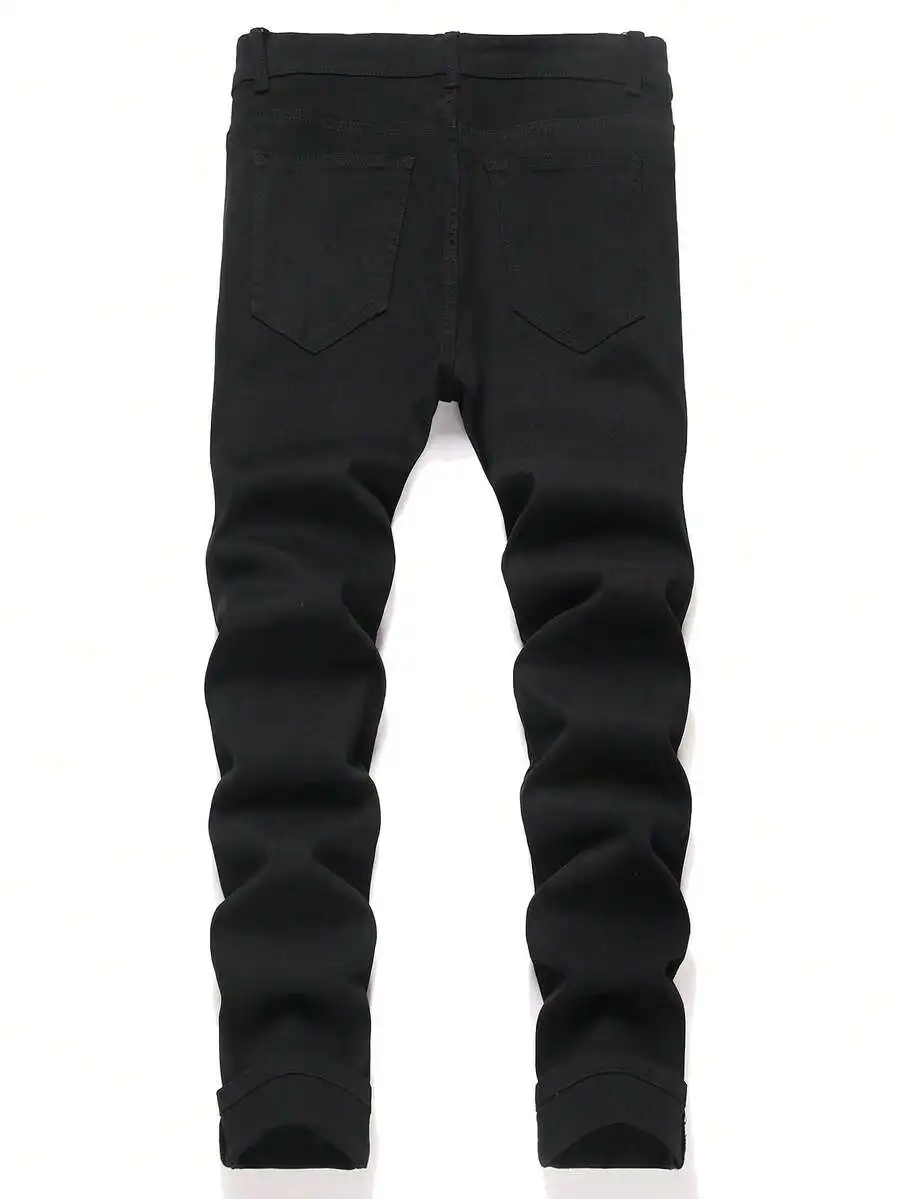 Mens Stretch Cotton Blend Slim Fit Black Denim Jeans For Casual All Season Wear
Mens Stretch Cotton Blend Slim Fit Black Denim Jeans For Casual All Season Wear
