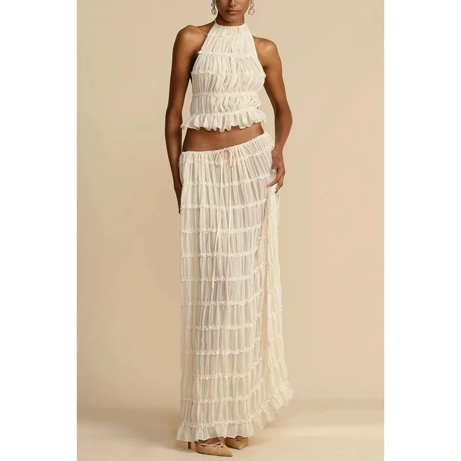 European and American Spring and Summer New Style Casual Hanging Neck Multi-Wear Two-Piece Set Loose Resort Women's Dress Set
European and American Spring and Summer New Style Casual Hanging Neck Multi-Wear Two-Piece Set Loose Resort Women's Dress Set